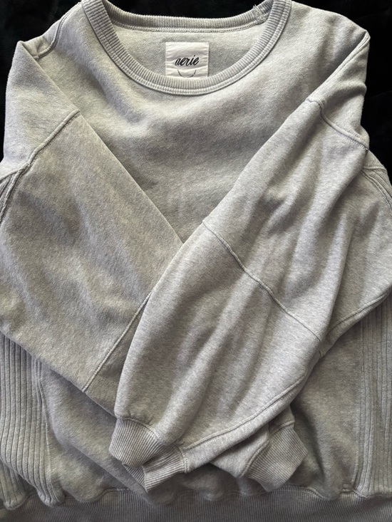 aerie Tops - aerie Light Gray Pullover Sweatshirt